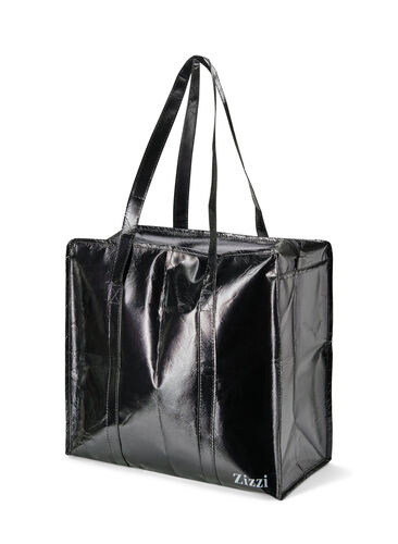Einkaufstasche mit Reißverschluss, Black, Packshot image number 0