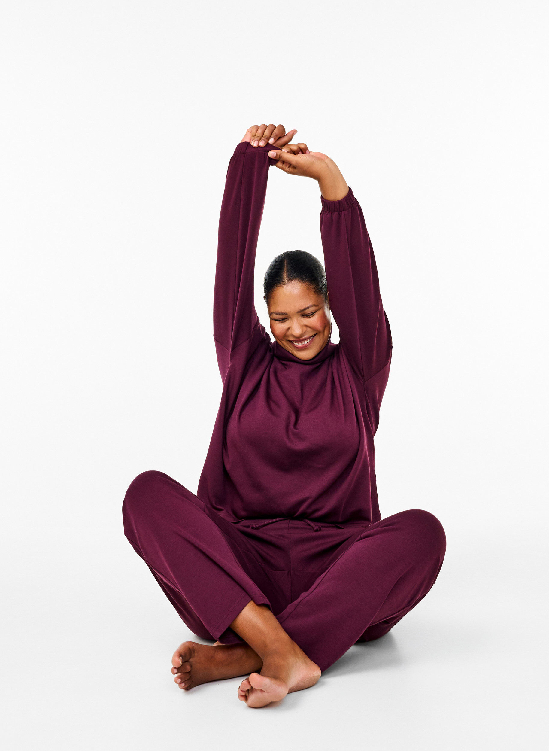 ZizziLockere Hose aus Modal-Mix, Rot, Image image number 0