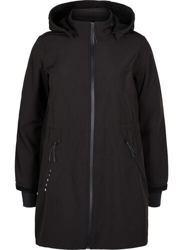Softshell-Jacke mit Fleece, Black Solid, Packshot image number 0