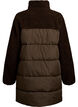 Mittellange Steppjacke mit Teddyfleece, Braun, Packshot image number 1