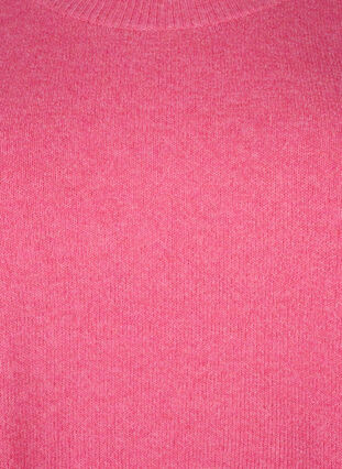 Gestricker Pullover in melierter Optik mit Knopfdetails, Hot Pink White Mel., Packshot image number 2