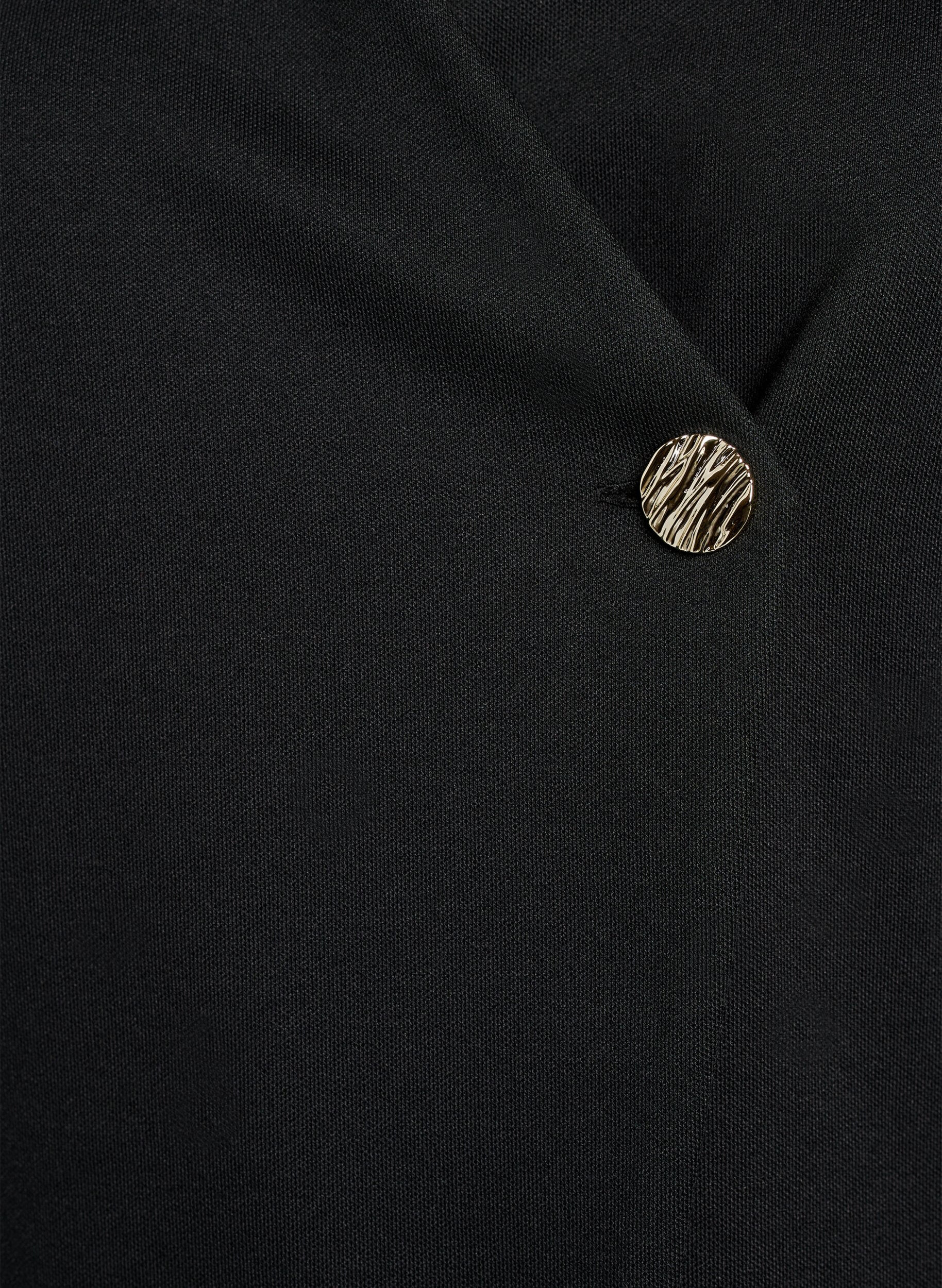 ZizziBluse mit asymmetrischer Wickeloptik und kurzen &Auml;rmeln, Schwarz, Packshot image number 2