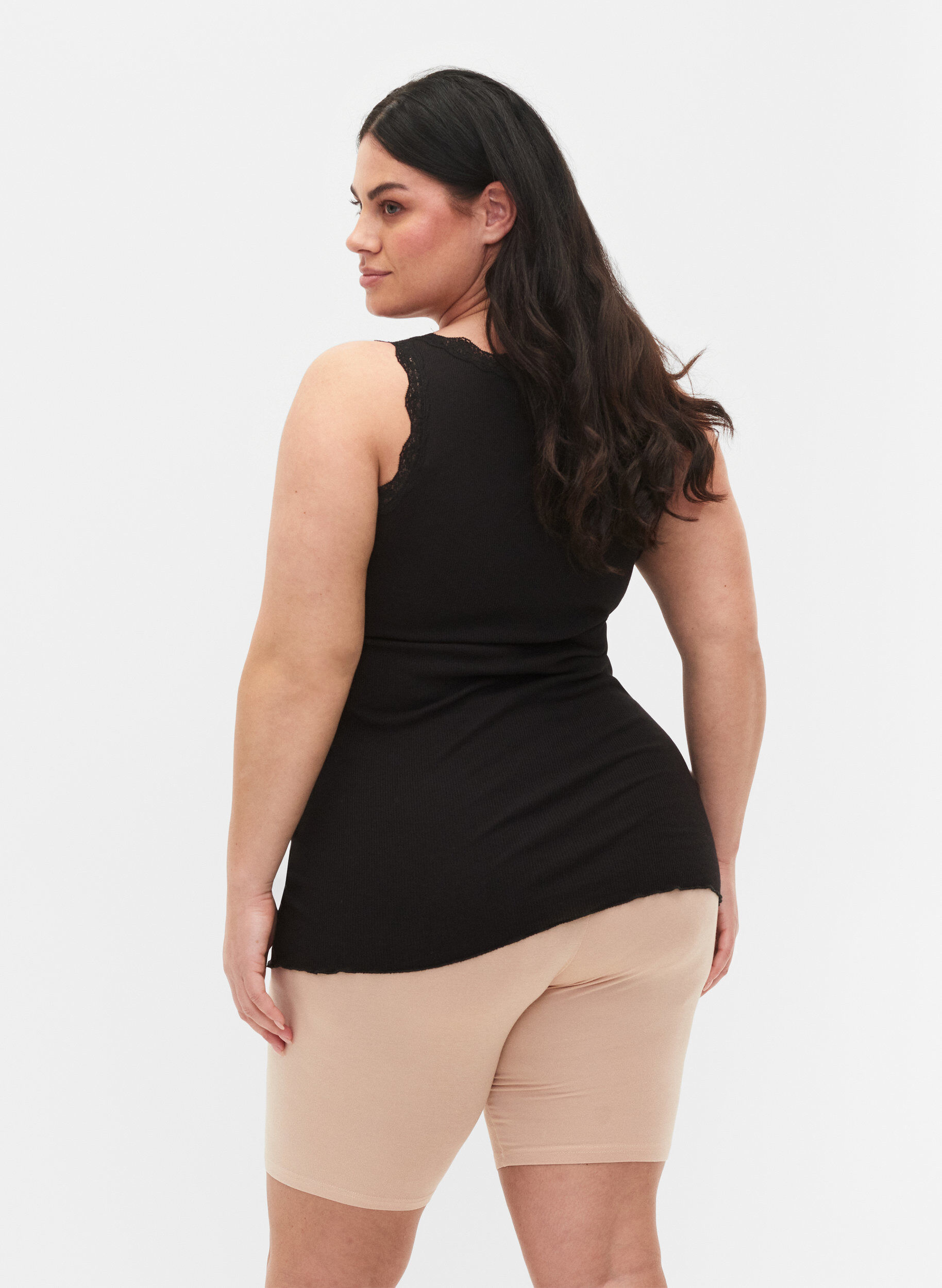 Zizzi2er-Pack Radlershorts aus Viskose, Beige, Model image number 2