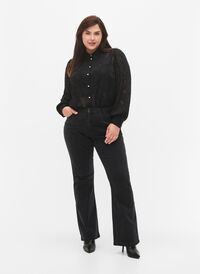 Ellen Bootcut-Jeans mit hoher Taille, Grey Denim, Model