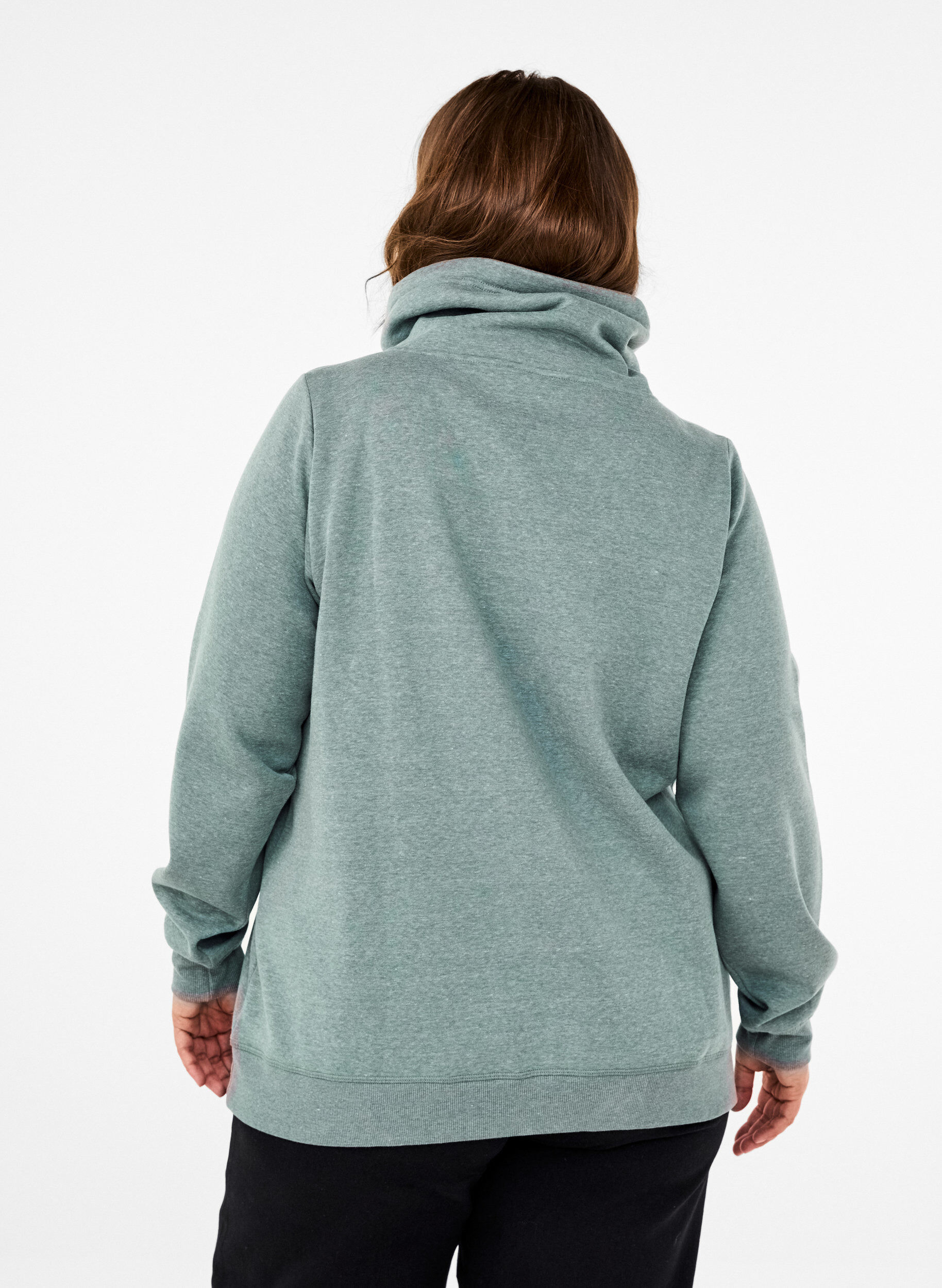 ZizziFLASH - Sweatshirt mit Stehkragen, Balsam Green Melange, Model image number 1