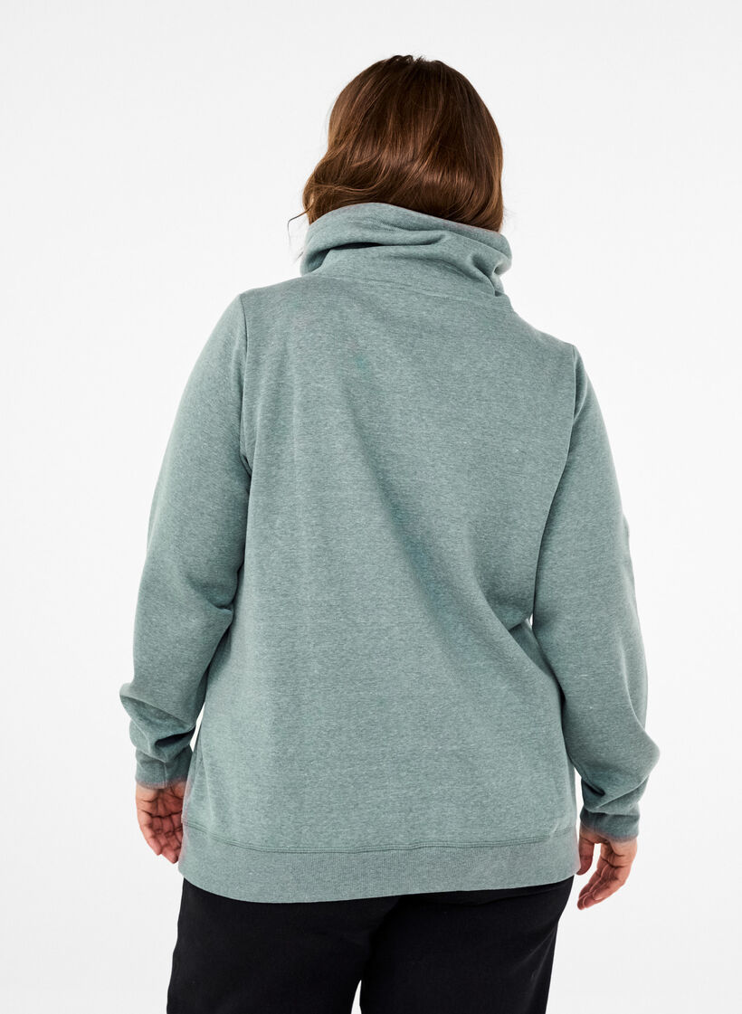 FLASH - Sweatshirt mit Stehkragen, Balsam Green Melange, Model image number 1