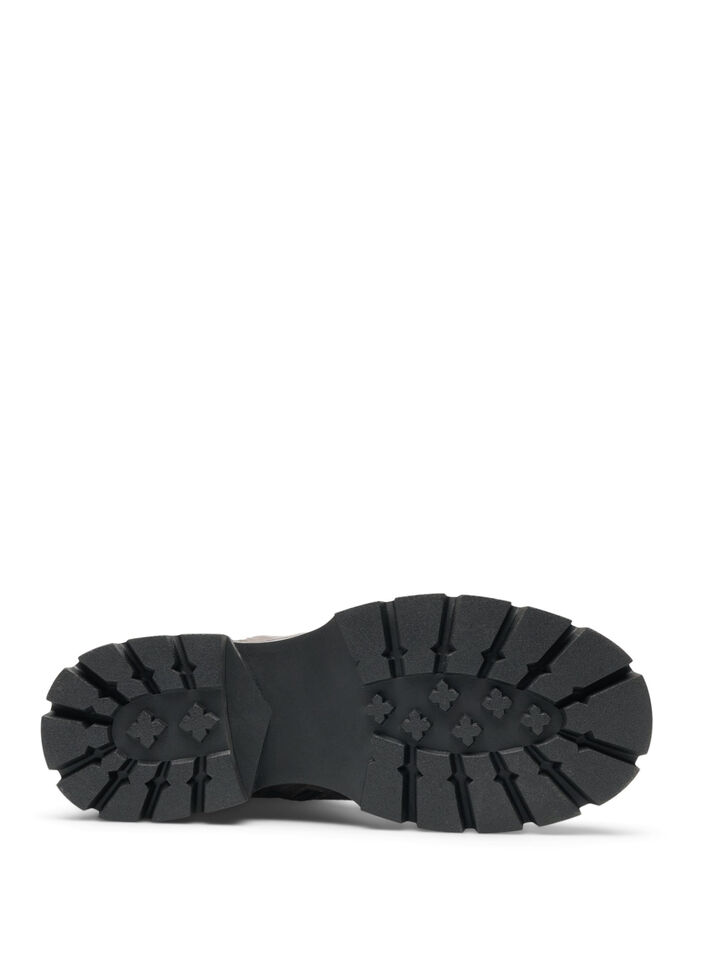 Hoher Stiefel aus Wildlederimitat mit gerippten Eins&auml;tzen, Braun, Packshot image number 4