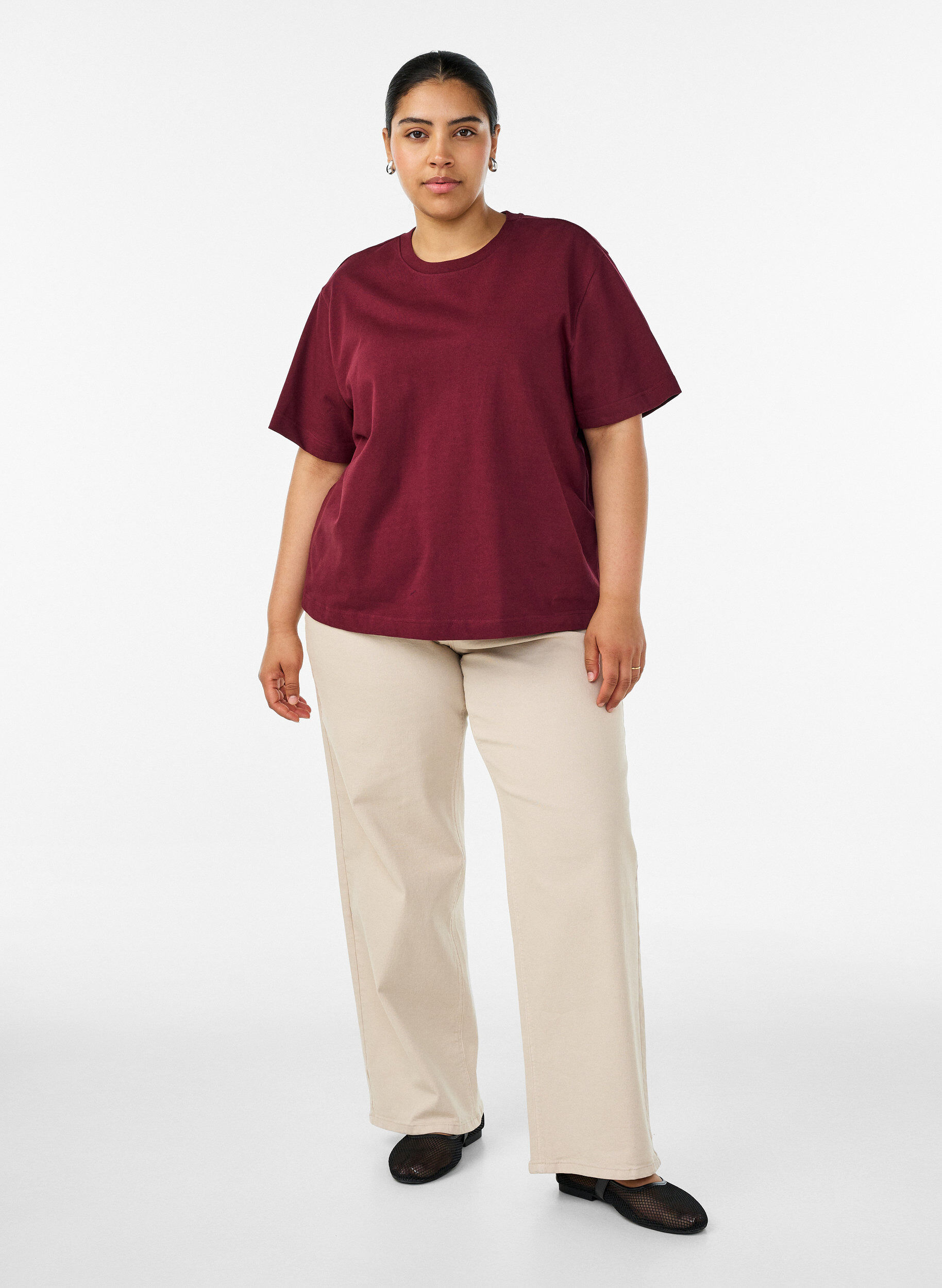 ZizziKastiges T-Shirt aus Baumwolle, Rot, Model image number 1