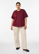 Kastiges T-Shirt aus Baumwolle, Rot, Model image number 1