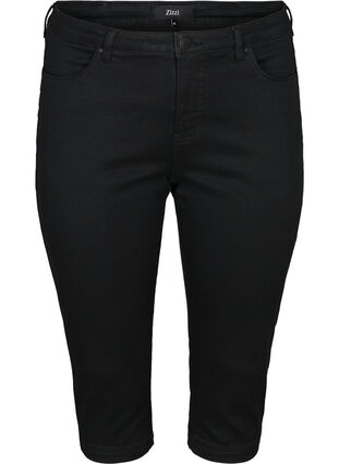 Hoch taillierte Amy Capri Jeans mit Super Slim Fit, Black, Packshot image number 0