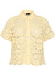 Spitzen blusenshirt mit perlenkn&ouml;pfen, Gelb, Packshot image number 0