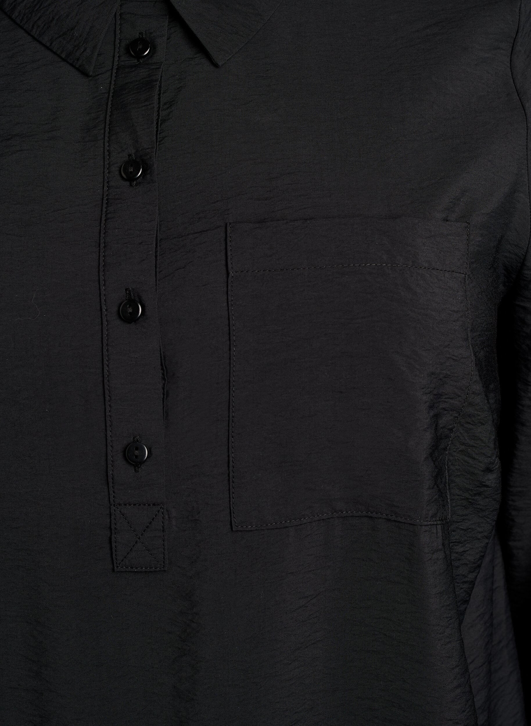 ZizziKleid mit Kragen und Brusttasche, Schwarz, Packshot image number 2