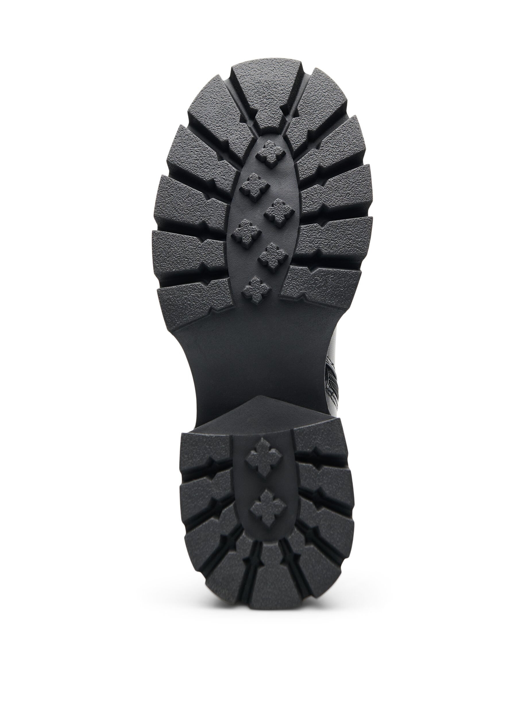 ZizziChelsea-Boot mit klobiger Sohle und gerippten Eins&auml;tzen, Schwarz, Packshot image number 4