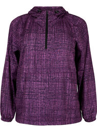 Sportanorak mit Reißverschluss und Taschen, Square Purple Print, Packshot