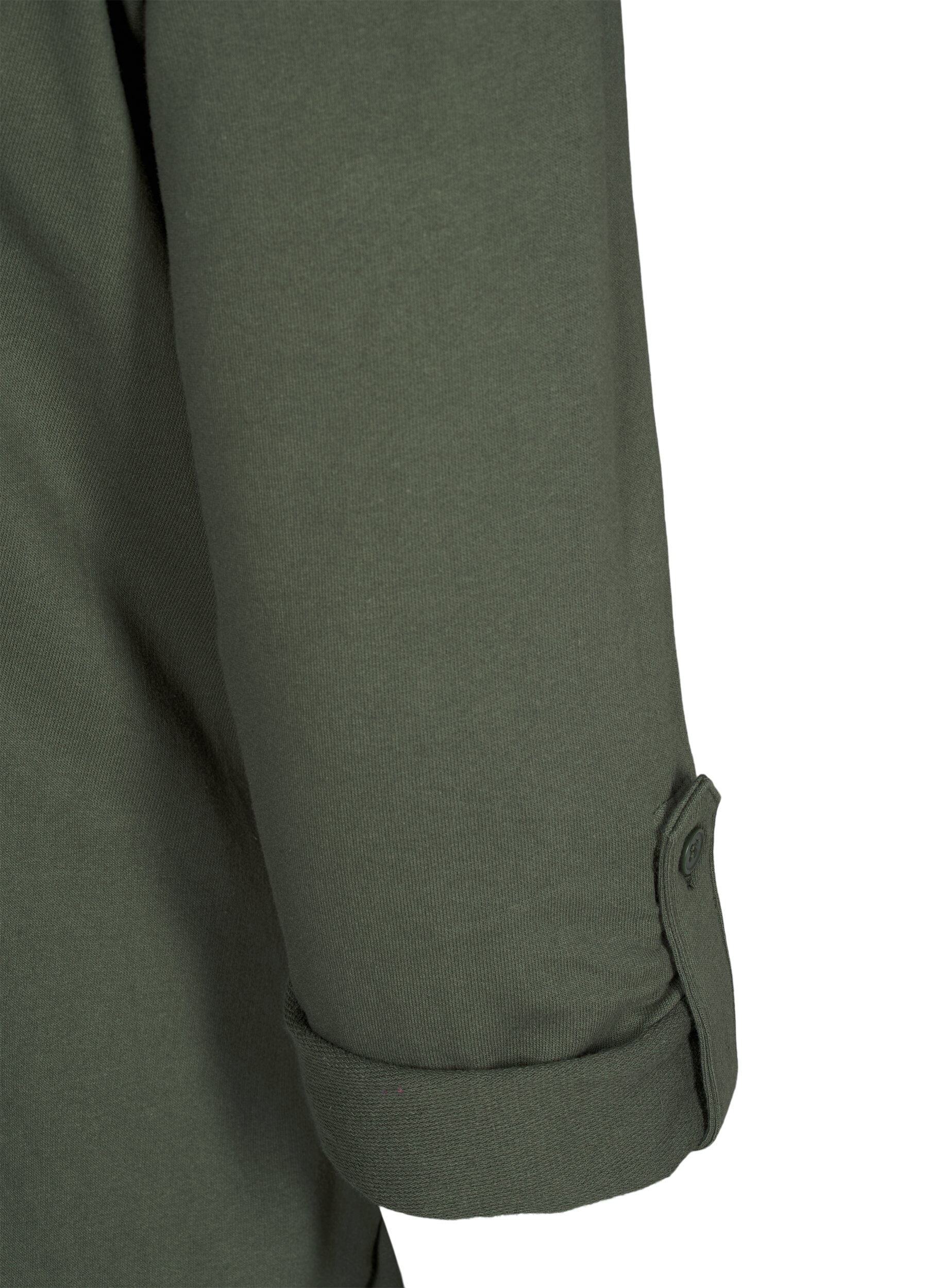 ZizziBallonkleid aus Baumwolle mit Taschen, Gr&uuml;n, Packshot image number 3