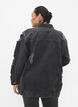 Locker sitzende Jeansjacke mit Abnutzungsdetails, Dark Grey Denim, Model image number 1