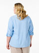 Bluse aus Leinen und Viskose mit 3/4-Ärmeln, Blau, Model image number 2