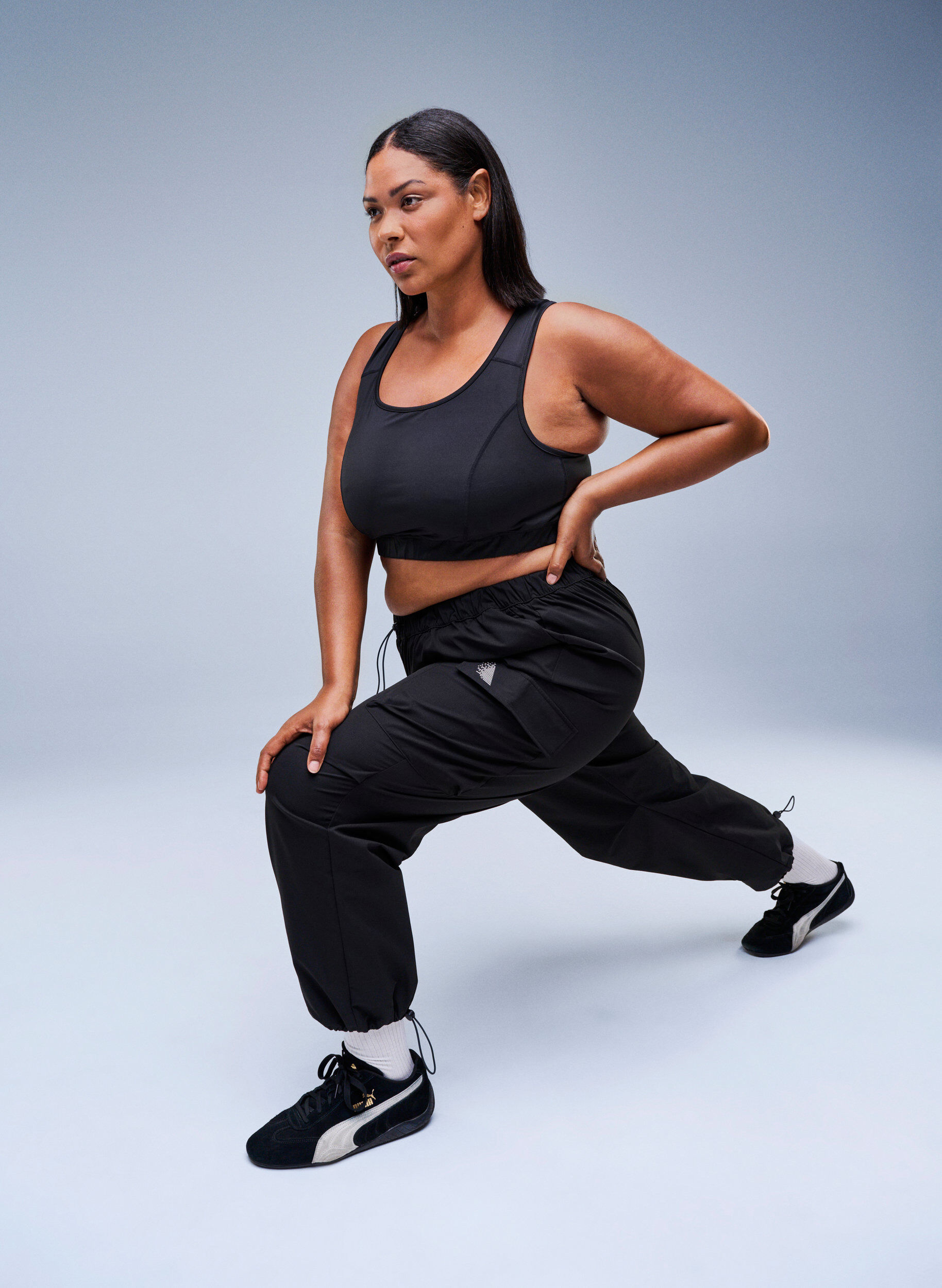 ZizziSport-BH mit Racerback, Schwarz, Image image number 0