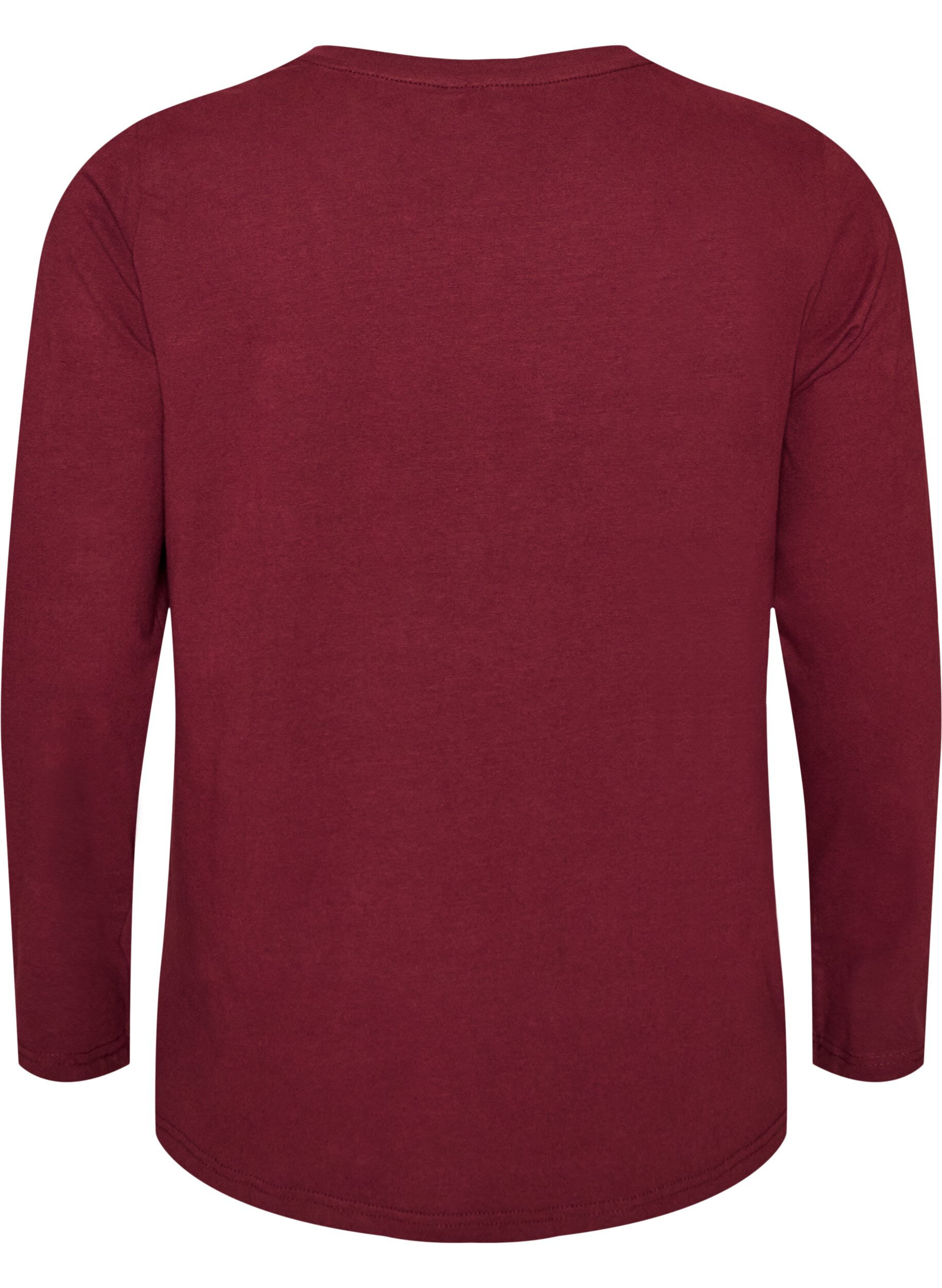 ZizziBasic Bluse aus Jersey mit langen &Auml;rmeln, Rot, Packshot image number 1