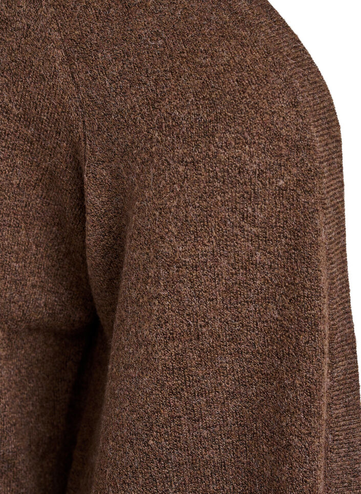Strickjacke mit Rippenstrick und Taschen, Braun, Packshot image number 2