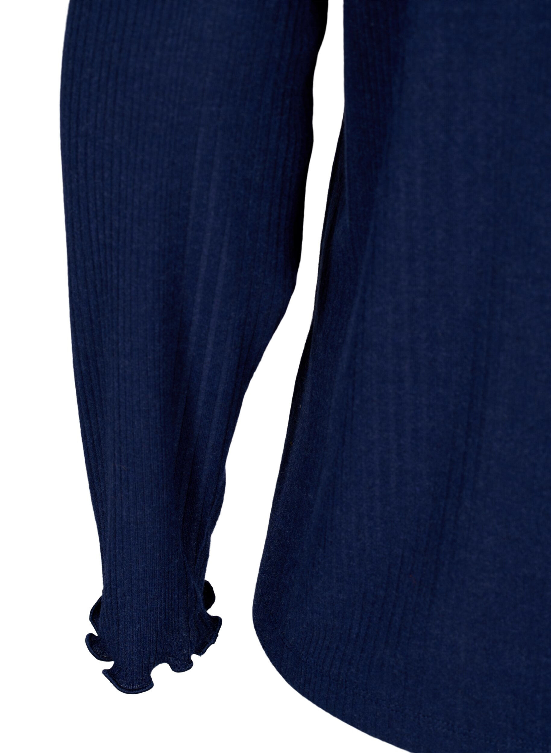 Zizzi Lang&auml;rmelige Bluse mit Streifenmuster, Night Sky Mel., Packshot image number 3