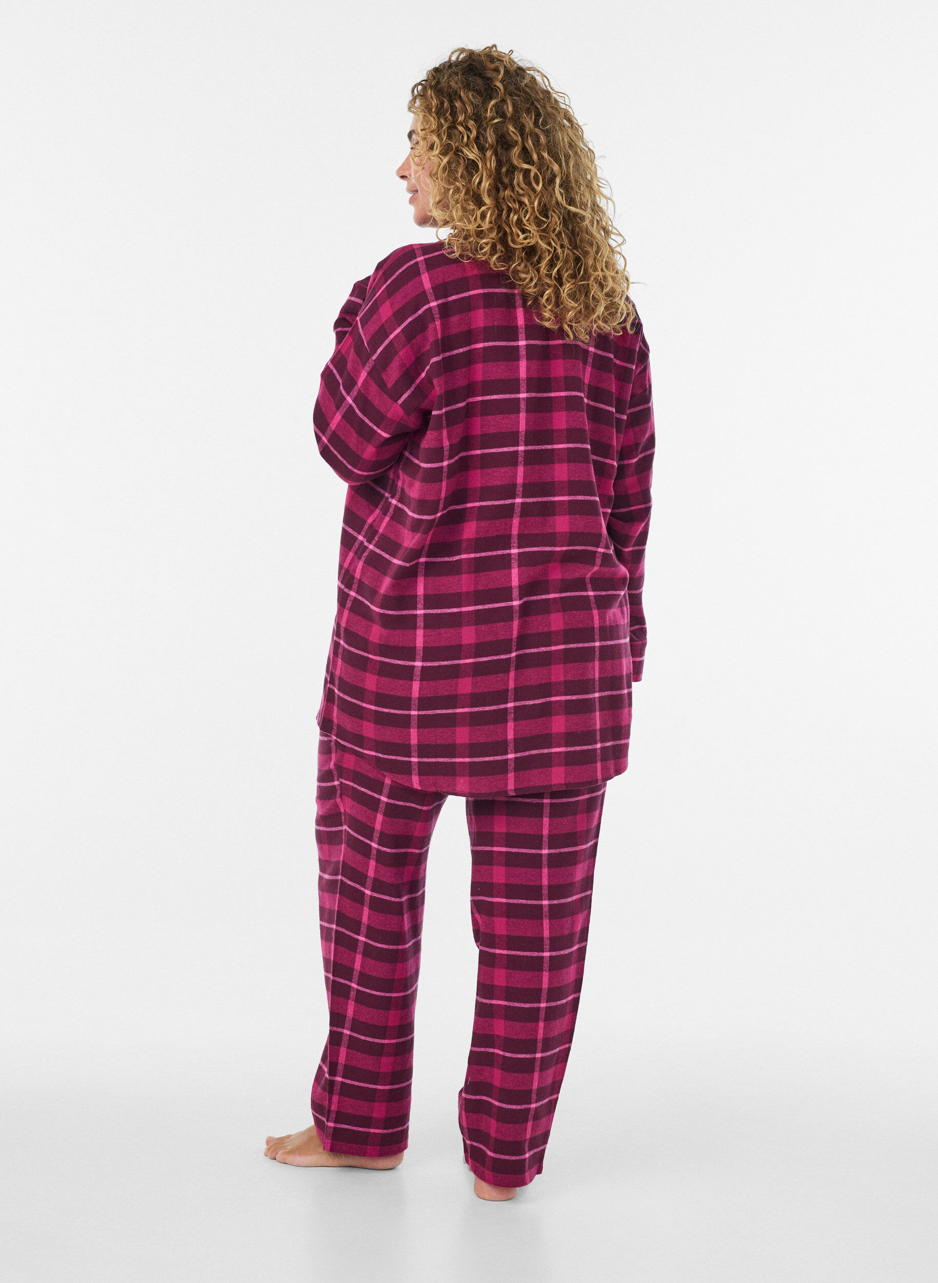 ZizziKarierte Pyjamahose aus Baumwolle, Rot, Model image number 1