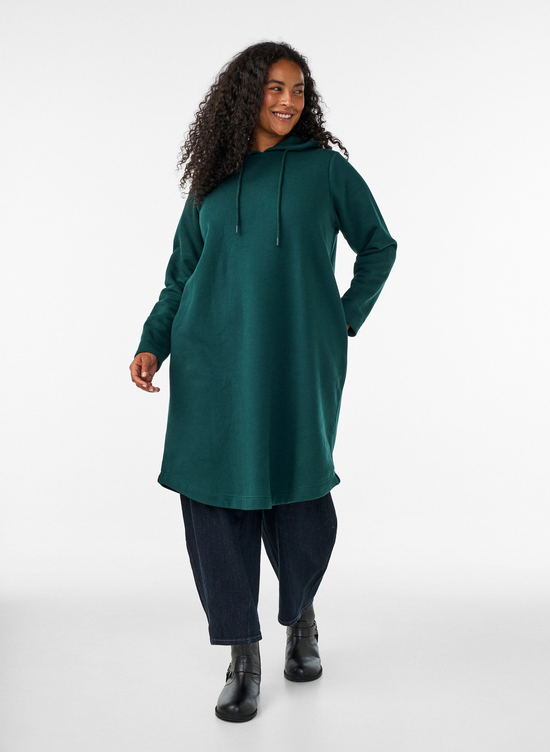 ZizziKapuzen-Sweatkleid mit Taschen, 0648, Model image number 0
