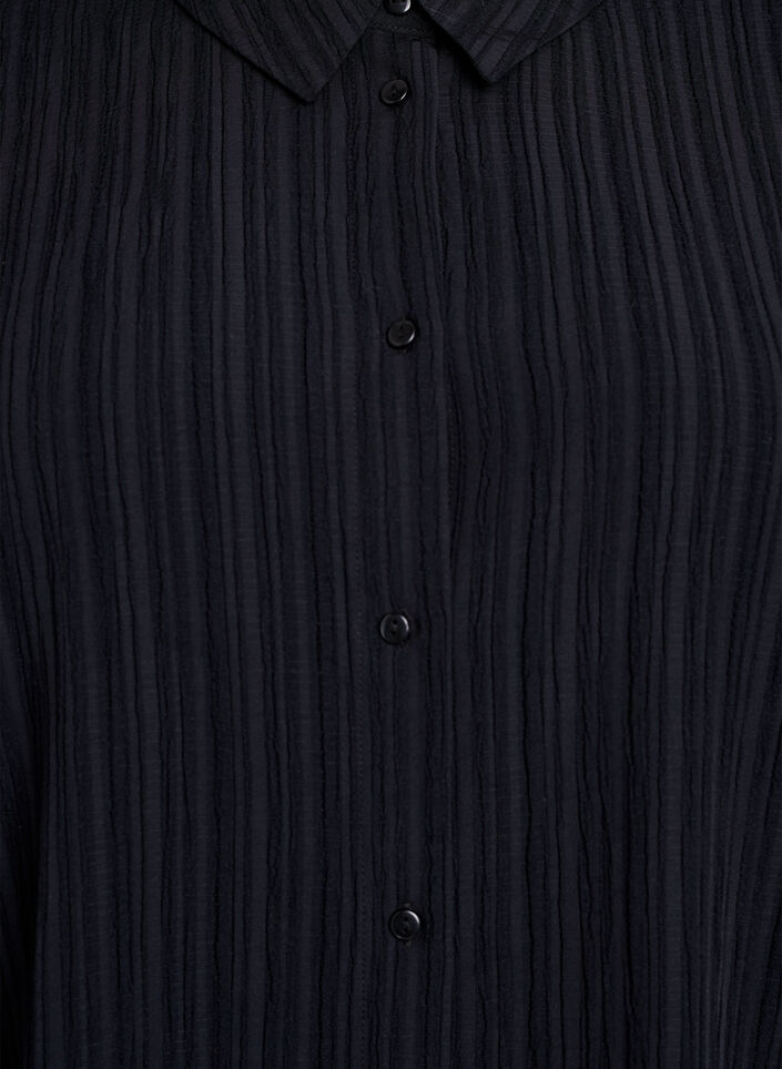 FLASH - Bluse mit Textur, Schwarz, Packshot image number 2