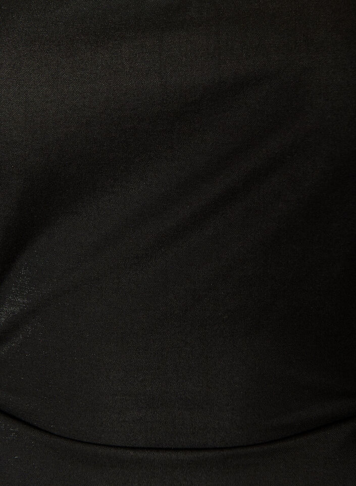 Bluse aus einer Baumwollmischung mit V-Ausschnitt und Bindeband, Schwarz, Packshot image number 2
