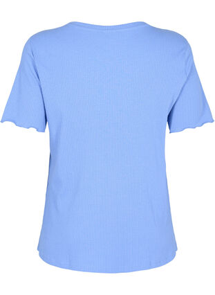 Kurzarm T-Shirt aus Rippqualität, Wedgewood, Packshot image number 1