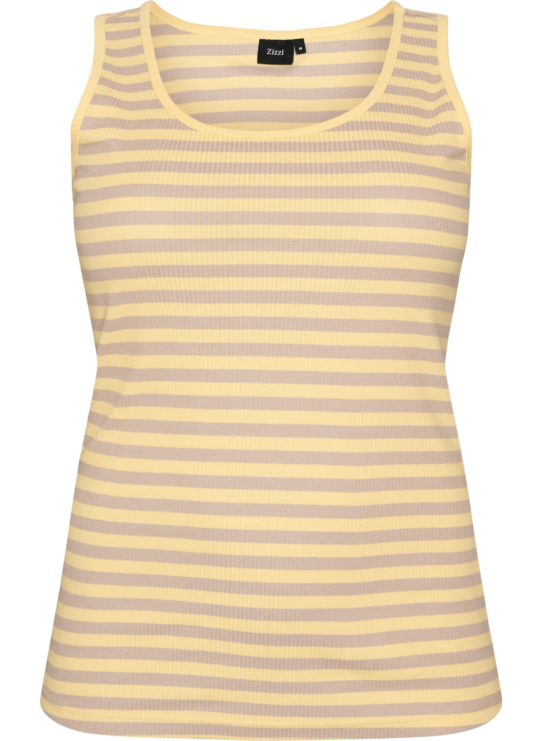 ZizziGestreiftes Tanktop mit Rippenstruktur, Gelb, Packshot image number 0