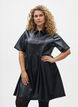 Kurzes Kleid aus Kunstleder in A-Linien-Form, Schwarz, Model image number 0