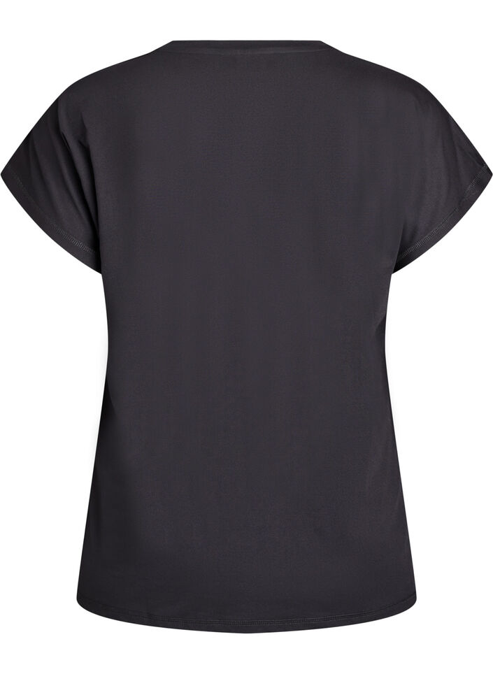 Einfarbiges Trainings-T-Shirt, Schwarz, Packshot image number 1