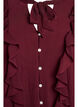 Transparente Bluse mit R&uuml;schen und Bindeband, Rot, Packshot image number 2
