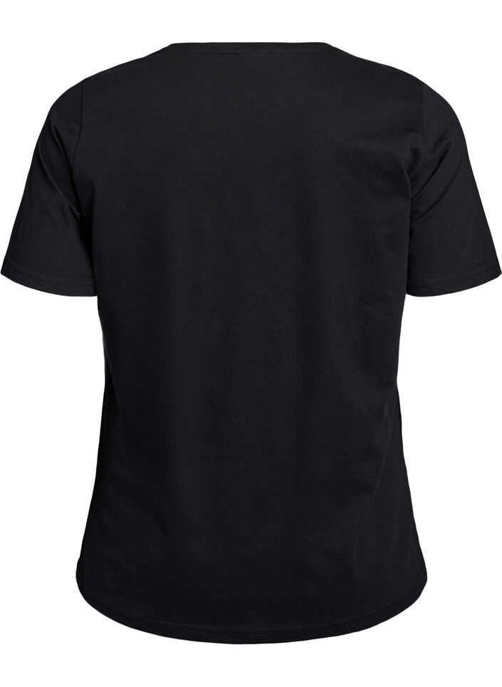 T-Shirt mit Print, Schwarz, Packshot image number 1