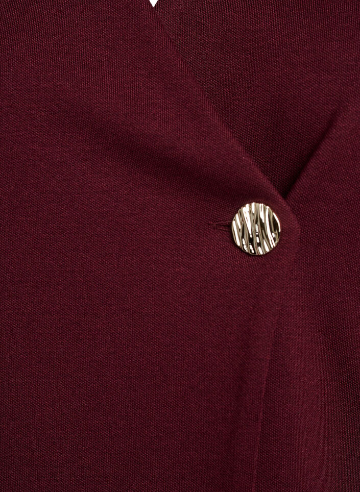 Bluse mit asymmetrischer Wickeloptik und kurzen &Auml;rmeln, Rot, Packshot image number 2