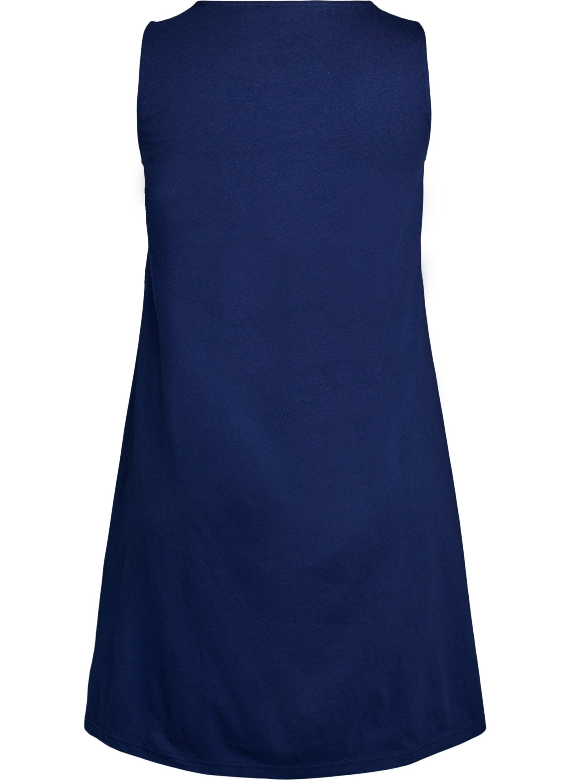 Zizzi&Auml;rmelloses Kleid in A-Linie, Blau, Packshot image number 1