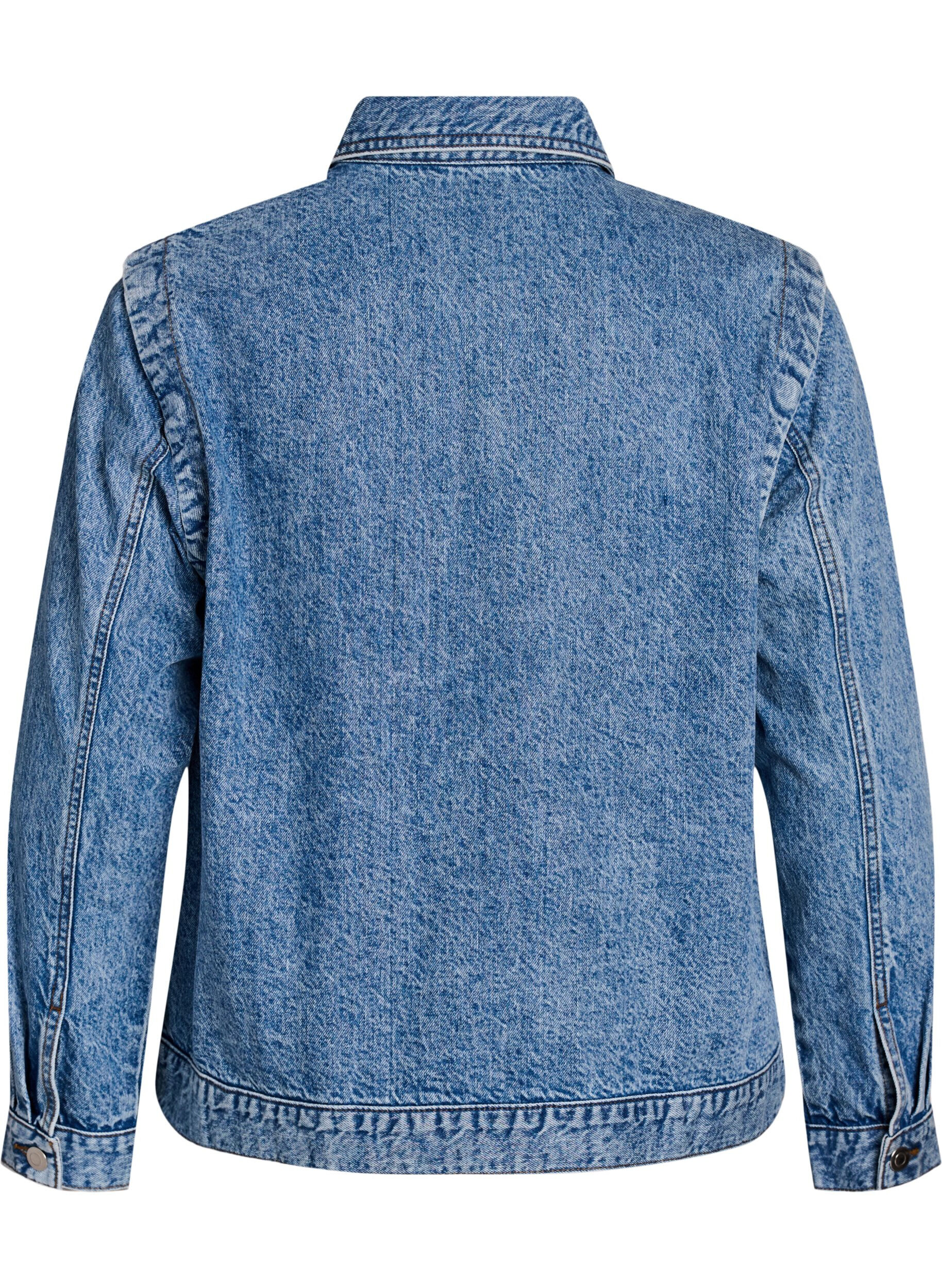 ZizziJeansjacke mit abnehmbaren &Auml;rmeln, Blau, Packshot image number 1