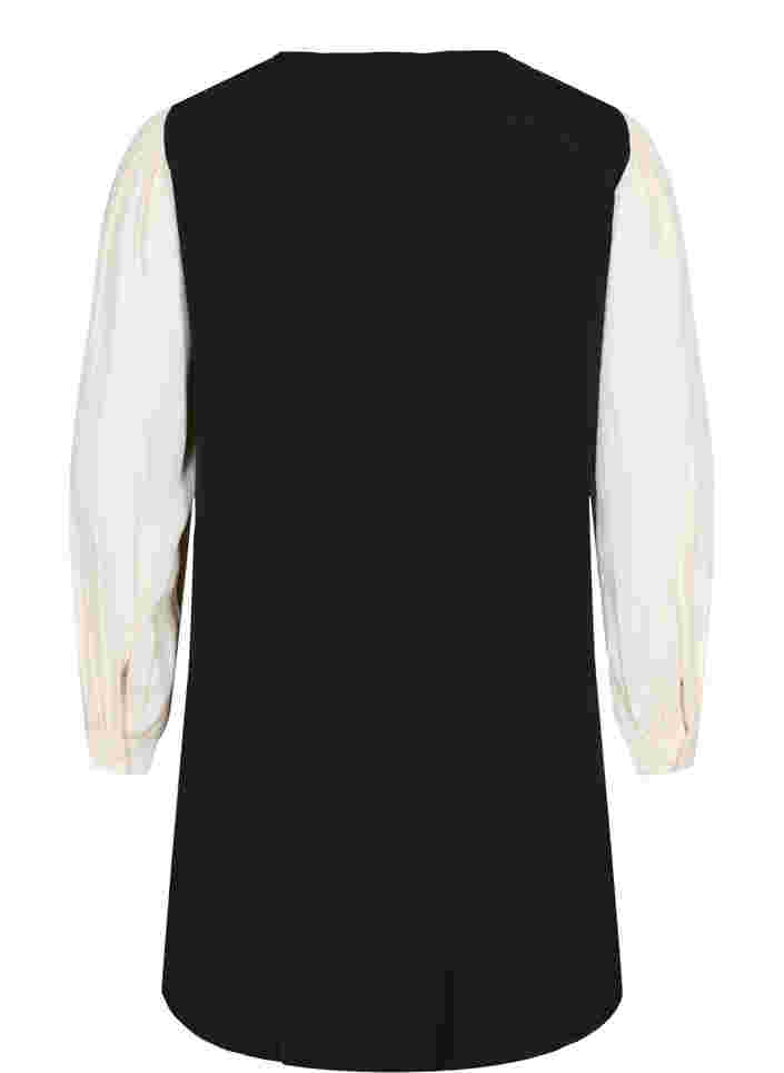 Langärmeliges Kleid aus Viskose, Black w. Cloud D., Packshot image number 1