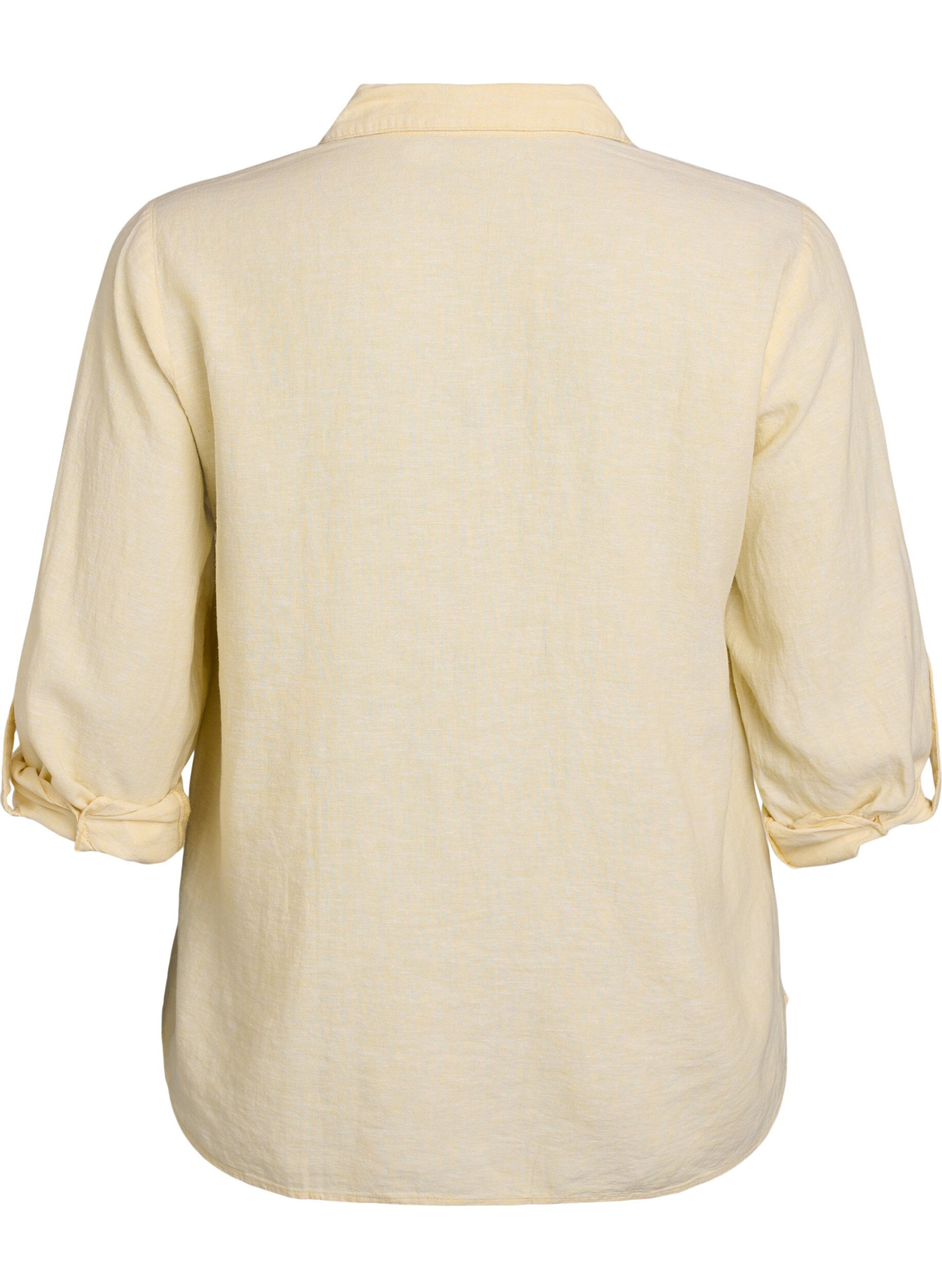 ZizziBluse aus Leinen und Viskose mit 3/4-&Auml;rmeln, Gelb, Packshot image number 1
