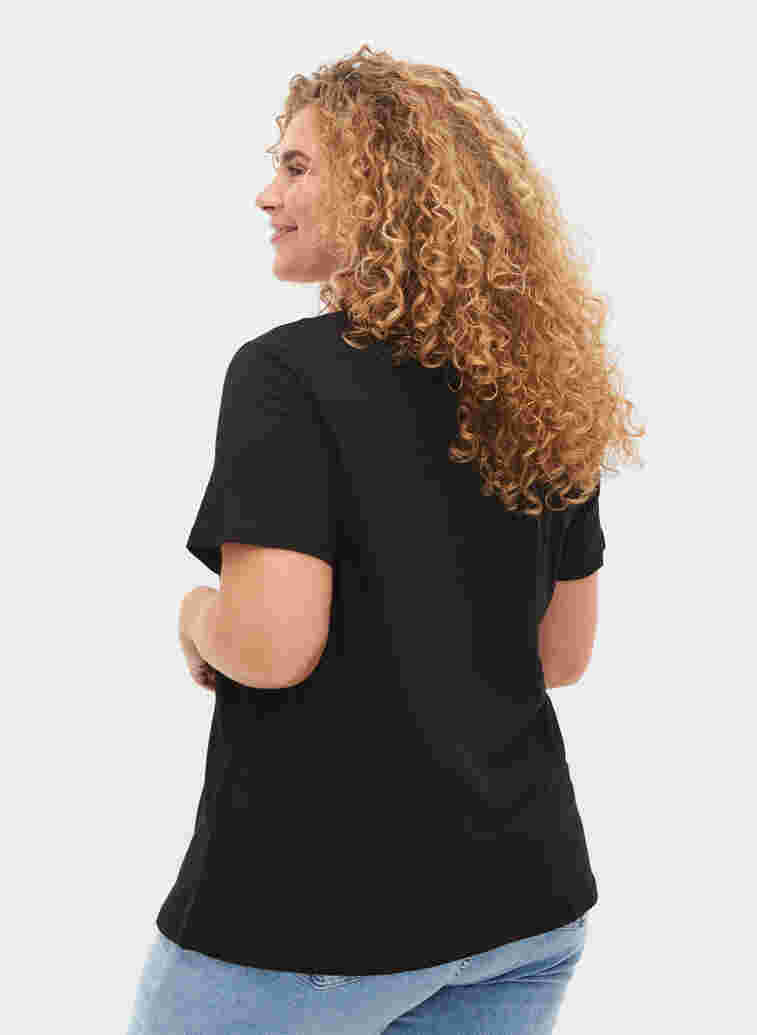 Baumwoll-T-Shirt mit Aufdruck, Black Brooklyn, Model image number 1