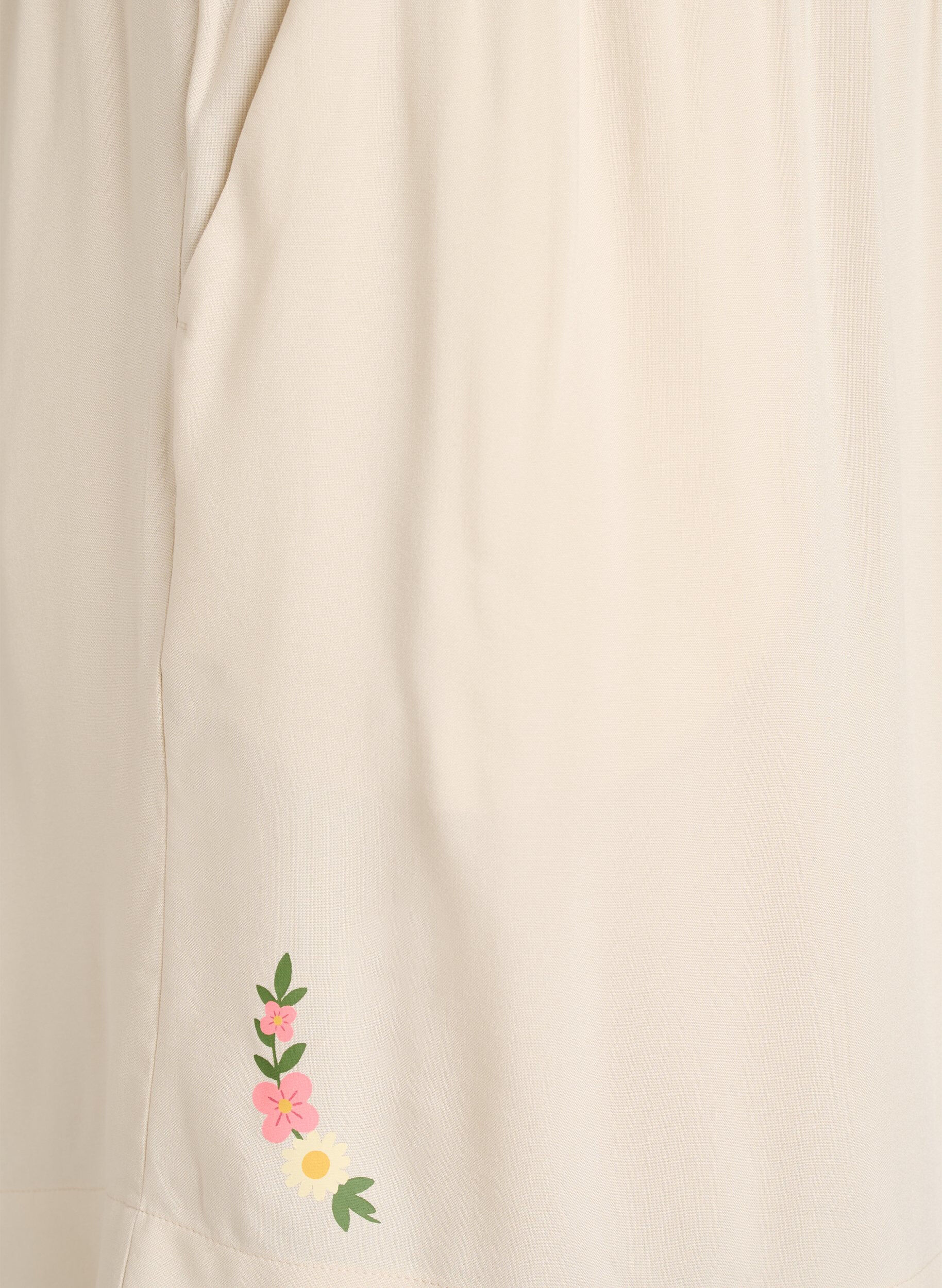 ZizziLockere Pyjamashorts aus Viskose mit hoher Taille, Beige, Packshot image number 3