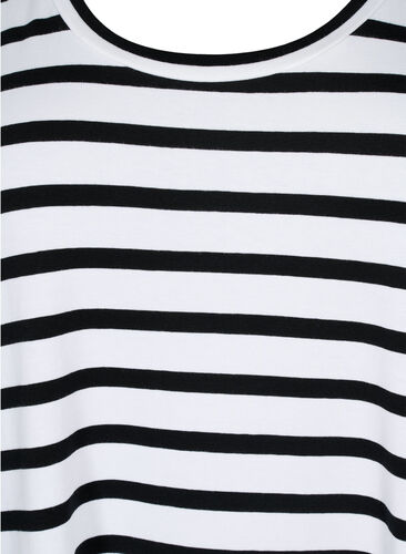 Gestreiftes Jerseykleid mit kurzen Ärmeln, Black Stripes, Packshot image number 2