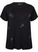T-Shirt aus Viskose mit Strasssteinen, Schwarz, Packshot image number 0