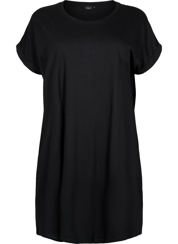 2-pack Baumwollkleid mit kurzen Ärmeln, Balsam Green/Black, Packshot image number 3