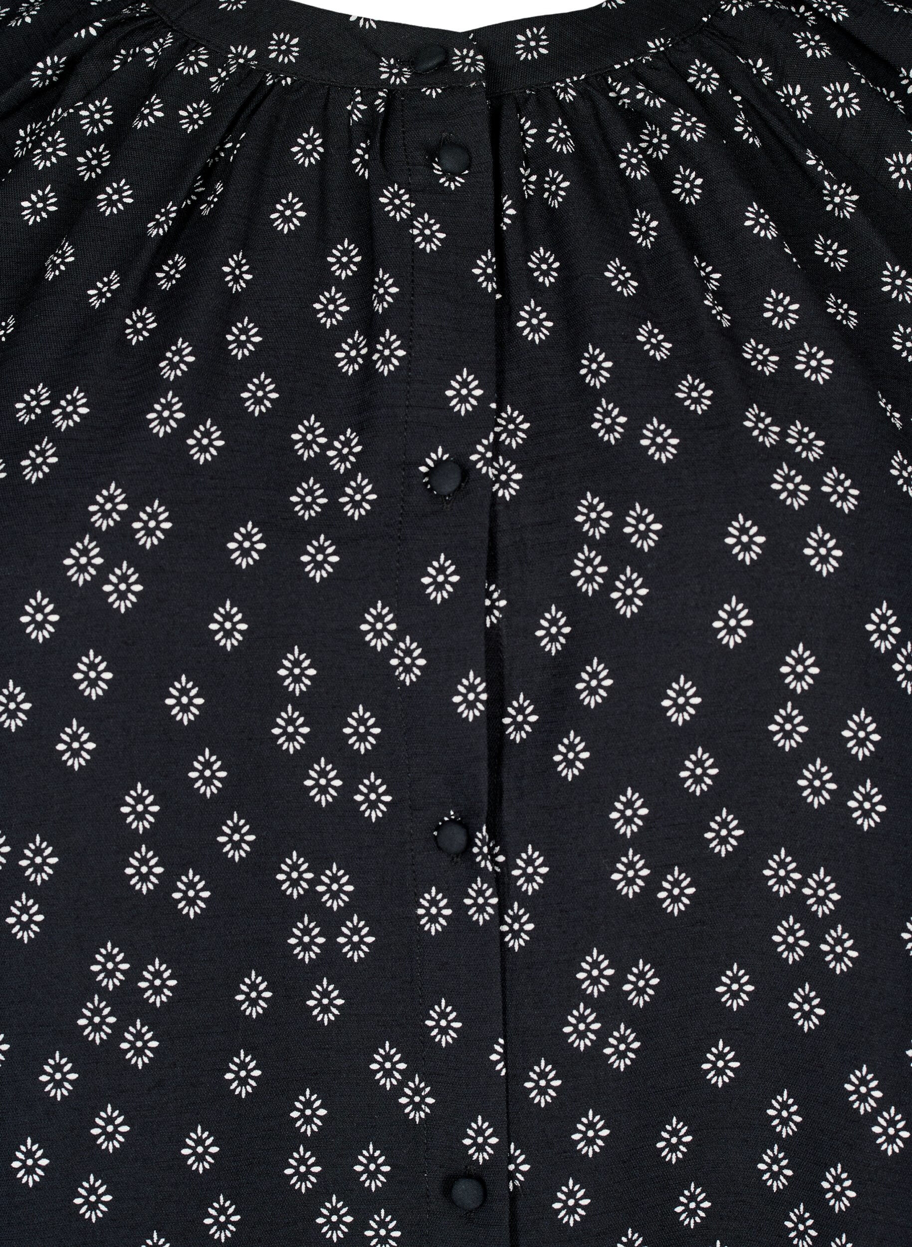 ZizziLang&auml;rmlige Tunika mit floralem Print, Schwarz, Packshot image number 2