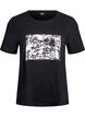 T-Shirt mit Print, Schwarz, Packshot image number 0