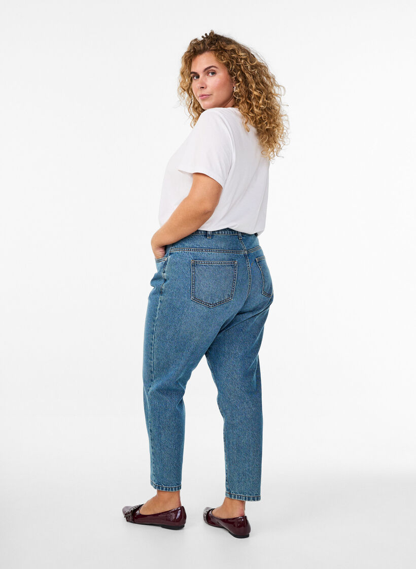 Mille Mom-Fit-Jeans mit hoher Taille, Blau, Model image number 1
