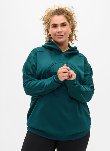 Lockeres Sweatshirt mit Kapuze, Deep Teal, Model image number 0