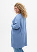 Strickjacke mit Rippenstrick und Taschen, Blau, Model image number 2